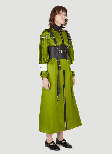Gucci Contrast Collar and Cuff Dress Green guc0247010
