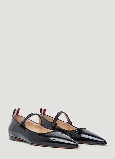 Pointed Thom John Ballerina Flats Thom Browne Pointed Thom John Ballerina Flats Black thb0253025