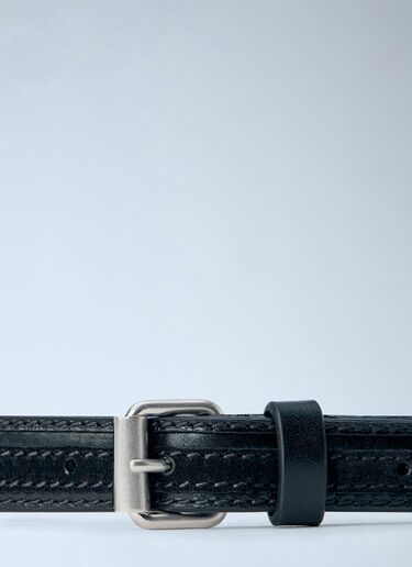 LN-CC® - Dries Van Noten: Smooth-Grain Leather Belt - Black Dries Van Noten Smooth-Grain Leather Belt Black dvn0165034