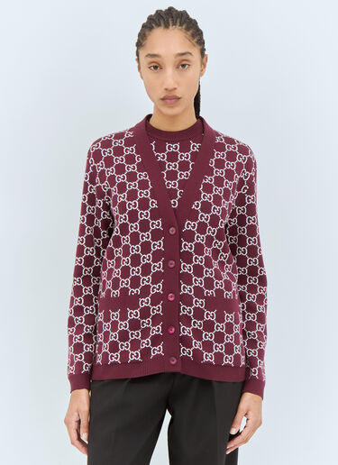 Gucci Reversible GG Wool Jacquard Cardigan Red guc0257033
