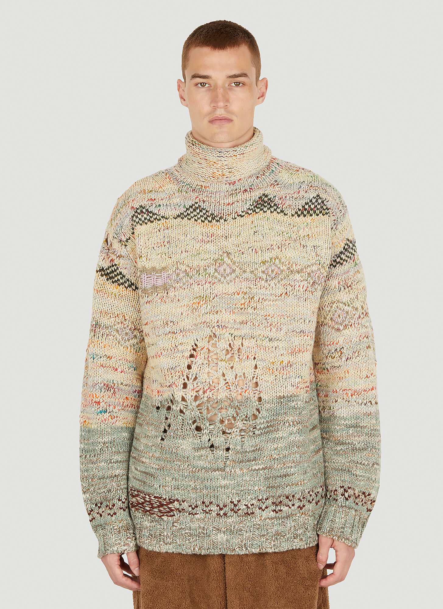 Deconstructed Sweater Male Beige