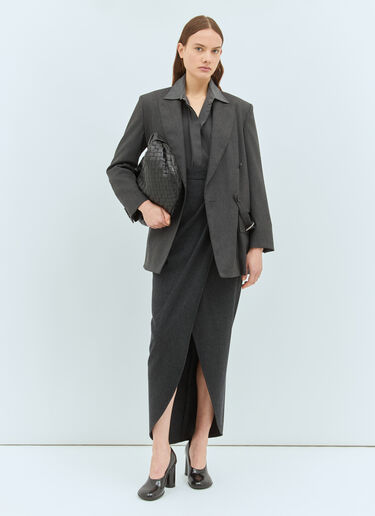 Max Mara Double-Breasted Wool Blazer Grey max0258034