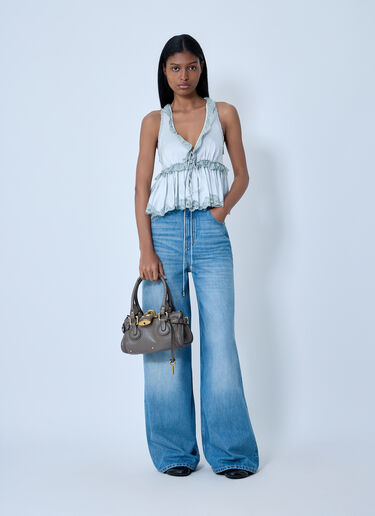 Silk Satin Tie-Front Top Chloé Silk Satin Tie-Front Top White chl0262002