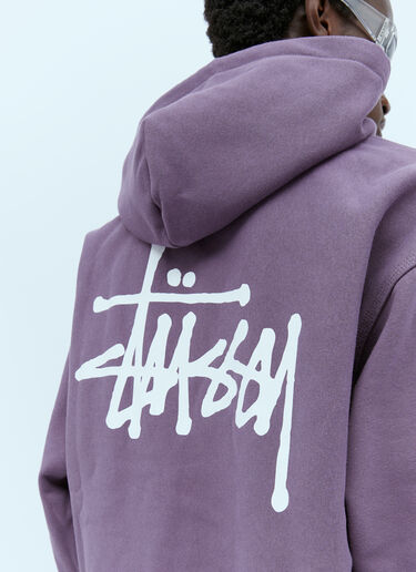 Stüssy Logo Print Hooded Sweatshirt Purple sts0152078