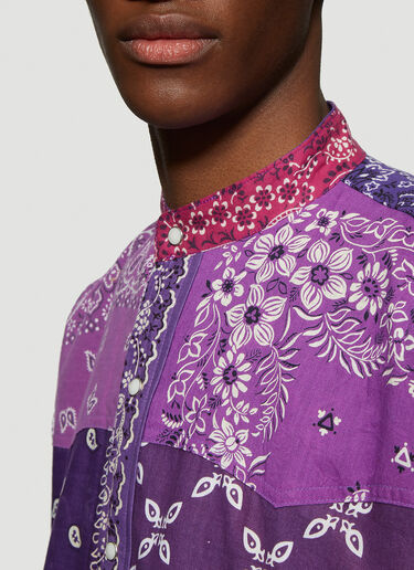Children Of The Discordance Vintage Bandana Patchwork Shirt Purple cod0136003