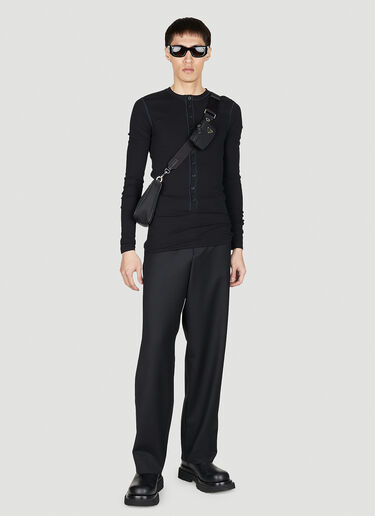 Dolce & Gabbana Henley Long Sleeve Top Black dol0152008