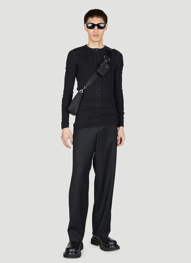 Henley Long Sleeve Top Dolce & Gabbana Henley Long Sleeve Top Black dol0152008