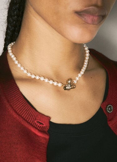 Vivienne Westwood 키티 펄 목걸이 라일락 vvw0258018