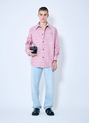 Printed Leather Shirt Bottega Veneta Printed Leather Shirt Pink bov0159004