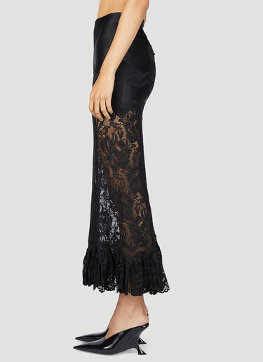 Rabanne Sheer Lace Midi Skirt Black pac0253019
