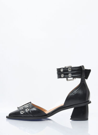 Ganni Feminine Buckle Open Cut Pumps Black gan0258053