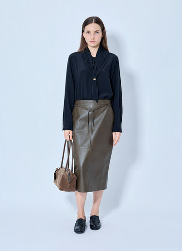 LN-CC® - Max Mara: Silk Tie-Neck Blouse - Black Max Mara Silk Tie-Neck Blouse Black max0265023