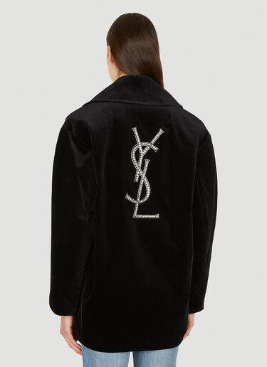 Saint Laurent Monogram 刺绣短大衣 黑 sla0249272