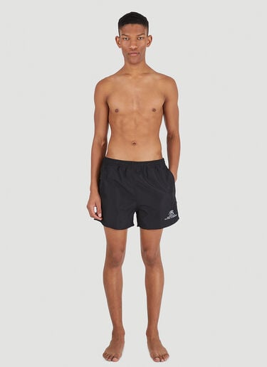Balenciaga Logo Motif Swim Shorts Black bal0145132