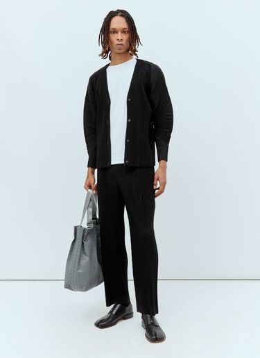 Homme Plissé Issey Miyake Monthly Colors: March Pleated Cardigan Black hmp0156015