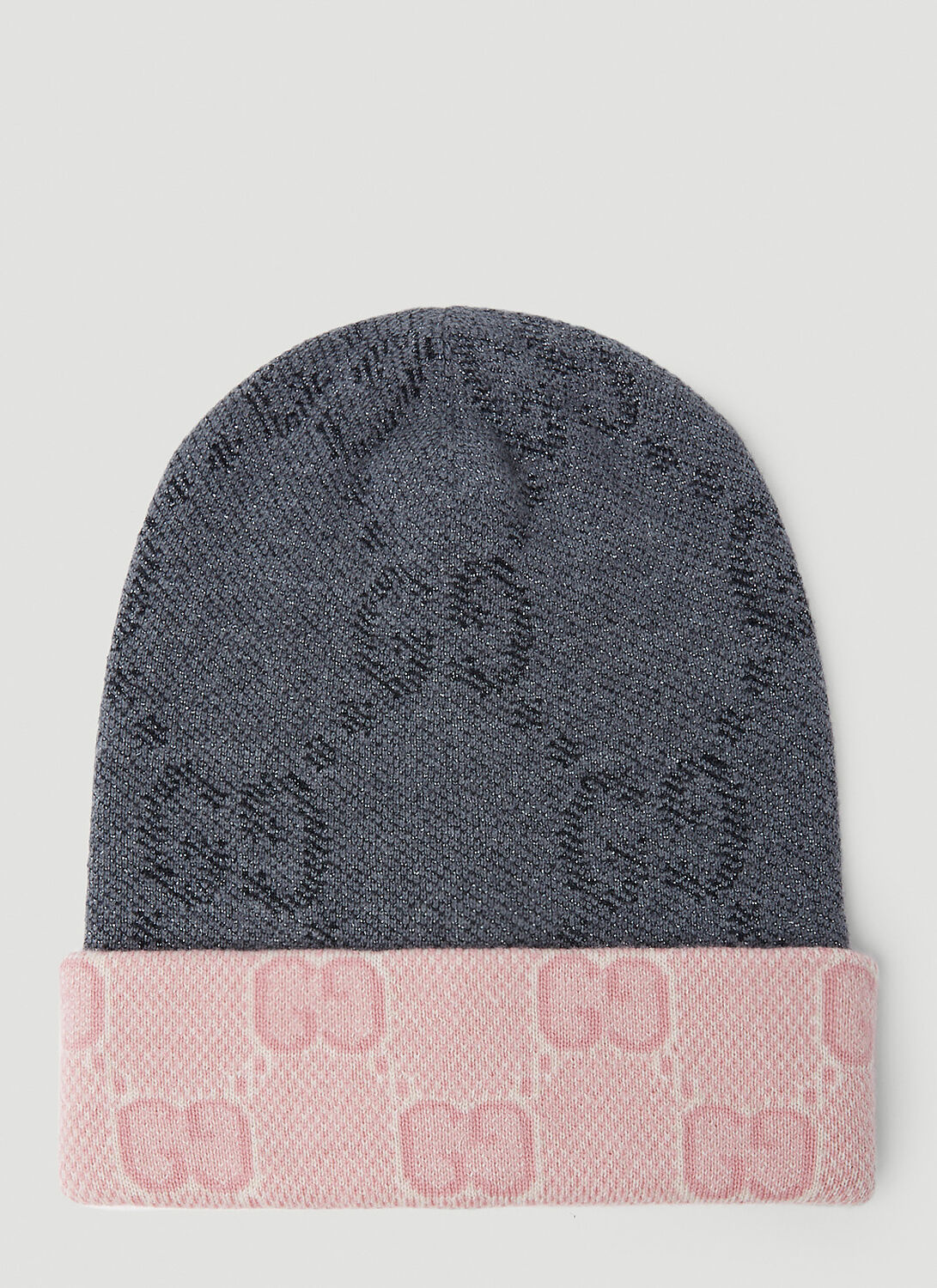 Gucci Reversible Gg Beanie Hat In Grey