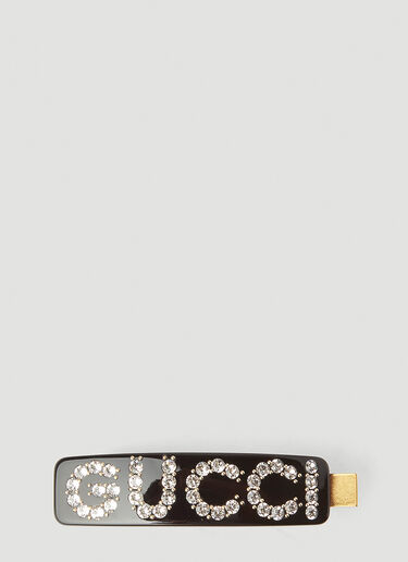 Gucci Crystal-Logo Single Hair Clip Black guc0245201