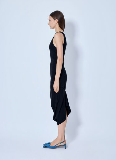 LN-CC® - Jacquemus: La Regata Draped Midi Dress - Black Jacquemus La Regata Draped Midi Dress Black jac0266017