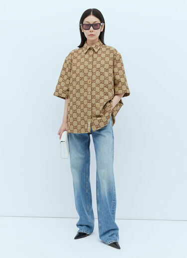 Maxi GG Canvas Shirt Gucci Maxi GG Canvas Shirt Camel guc0253079