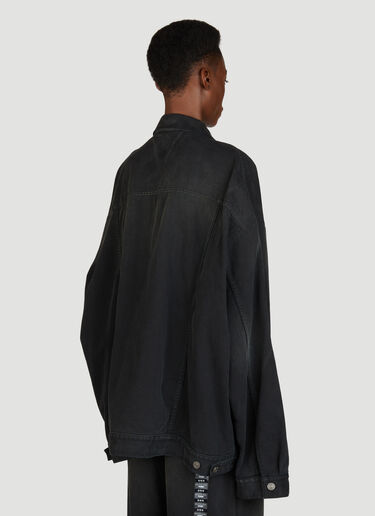 Balenciaga サイズステッカーデニムジャケット ブラック bal0355002