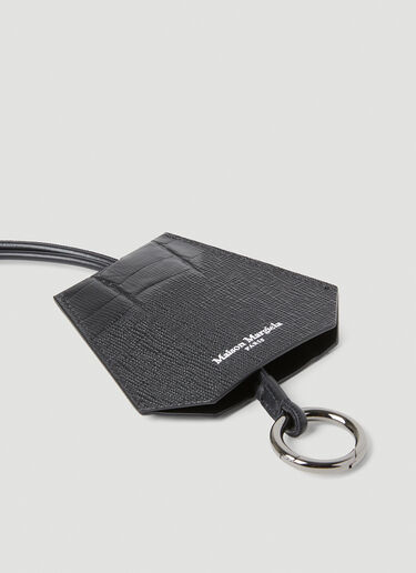 Maison Margiela Croc Embossed Leather Keyring Black mla0153035