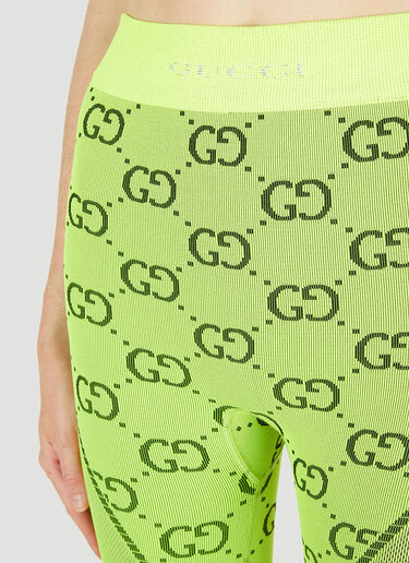 Gucci Logo Jacquard Leggings Green guc0250019