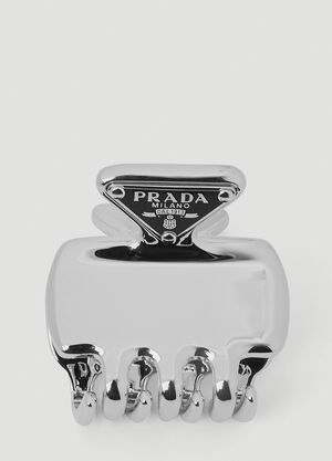 Prada Logo Plaque Hairclip Silver pra0252040