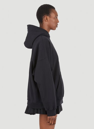 Logo Embroidery Hooded Sweatshirt Balenciaga Logo Embroidery Hooded Sweatshirt Black bal0246065