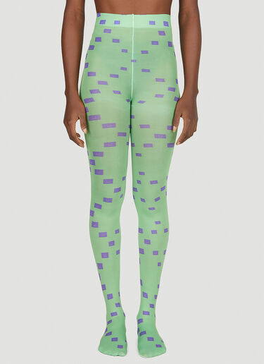 Acne Studios Face Patch Tights Green acn0251038