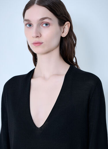 Rick Owens V Neck Pull Knit Black ric0263039