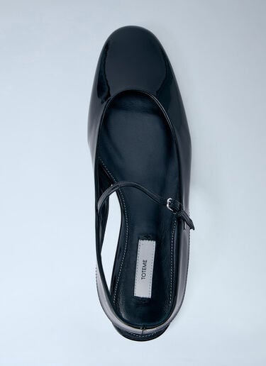 TOTEME Patent Leather Slingback Flats Black tot0264043