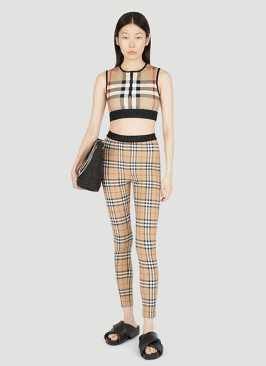Burberry Zadie Check Crop Top Beige bur0253029