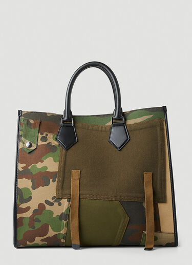 Dolce & Gabbana Camouflage Patchwork Tote Bag Green dol0147057