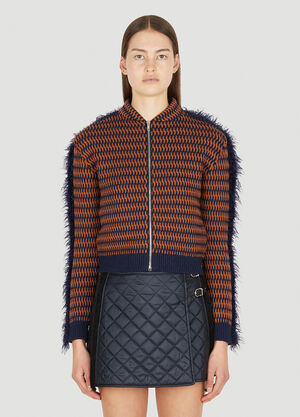 Durazzi Milano Knitted Bomber Jacket Brown drz0250016