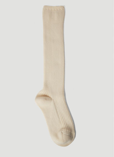 Kenzo Logo Patch Socks Cream knz0250055