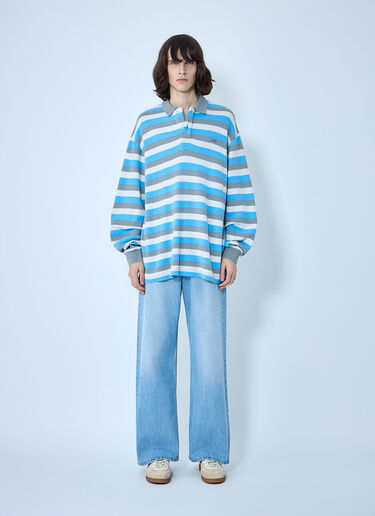 ERL Striped Polo Shirt Blue erl0164005