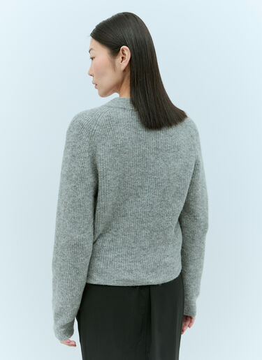 GANNI Soft Wool-Blend Cardigan Grey gan0255033