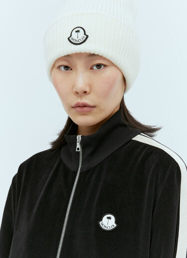 Moncler x Palm Angels Logo Patch Zip-Up Sweatshirt Black mpa0355013
