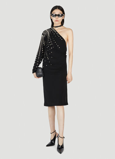 Gucci Embellished One Shoulder Dress Black guc0251214