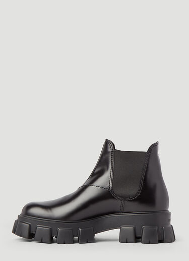 Prada Monolith Leather Chelsea Boots Black pra0145020