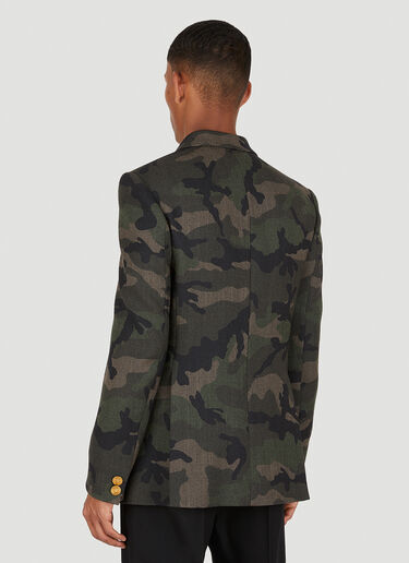 Valentino Camouflage Double Breasted Blazer Green val0149019