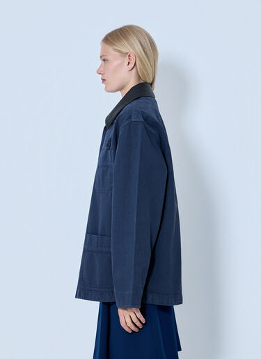 Miu Miu Single-Breasted Garment-Dyed Gabardine Jacket Blue miu0264102