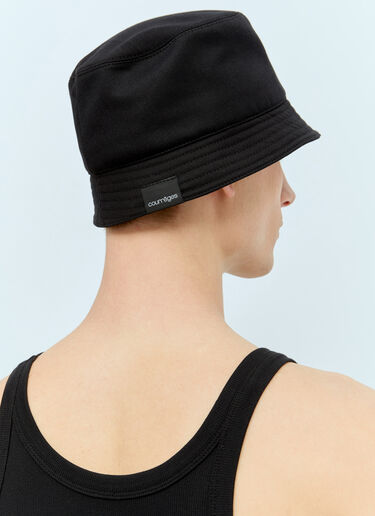 Courrèges 로고 자수 버킷 햇  블랙 cou0356002