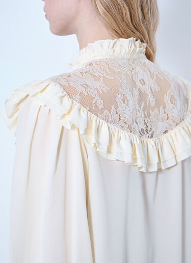 LN-CC® - Chloé: Ruched And Lace Detail Shirt - Beige Chloé Ruched And Lace Detail Shirt Beige chl0265012
