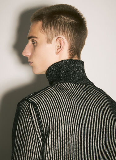 MM6 Maison Margiela Ribbed Wool Cardigan Black mmm0158003
