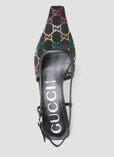 Gucci GG Embellished Kitten Heels Black guc0253107