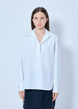Max Mara Poplin Collar Shirt White max0265018