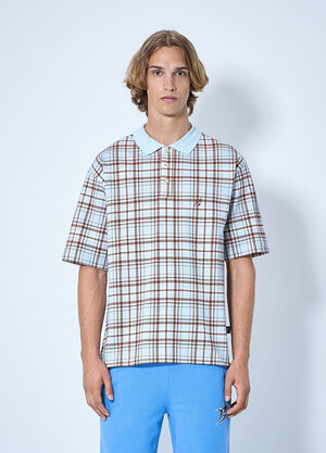 Bott Plaid Polo Shirt Blue bot0165007