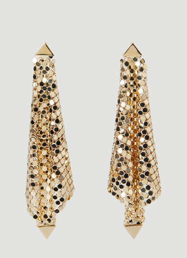 Rabanne Pixel Flow Chainmail Earrings Gold pac0248037