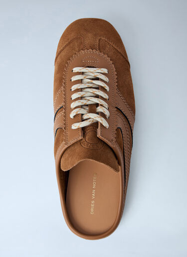 Dries Van Noten Leather Suede Slip-On Sneakers Brown dvn0263031